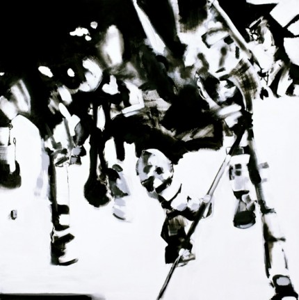 “Bump and Strike” The Polo Series, Oil on canvas, 48 x 48 inches, Signed