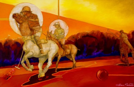 "Polo Summer" 2010, Mixed media, 24 x 36 inches, Signed