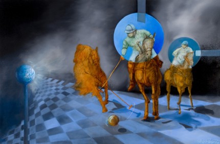 "Polo Mist" 2010, Mixed media, 24 x 36 inches