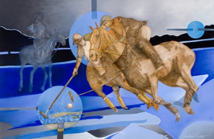 "Polo Winter" 2010, Mixed media, 24 x 36 inches, Signed