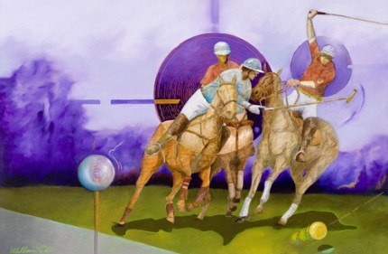 "Polo Science" 2010, Mixed media, 24 x 36 inches, Signed