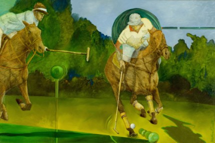 "Polo Fun" 2010, Mixed media, 24 x 36 inches
