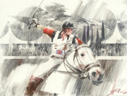 “A Right Royal Swing” Pastel, 81 x 61 cm, Signed