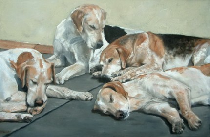 “Off Duty” 2007, Oil on canvas, 20 x 30 inches, Signed. Original is Sold, Limited Edition Prints Available.