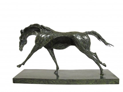 “A Puro Galope” Lost wax bronze, Series of 10, 10.8 x 20.5 x 3.5 inches, Signed & Numbered
