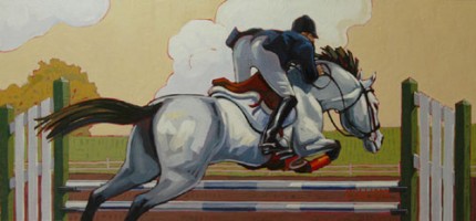 “Partners!” Acrylic on board, 12 x 20 inches, Signed