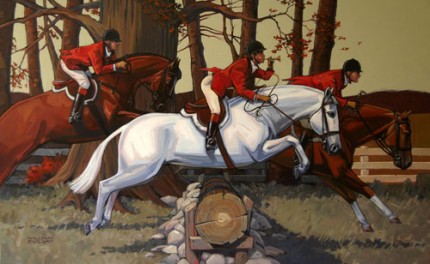 “The Call of the Hunt” Acrylic on canvas, 30 x 48 inches, Signed