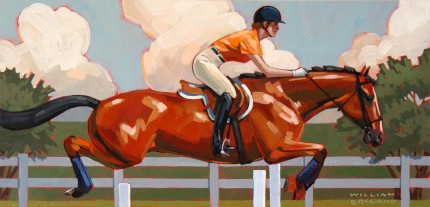 “AIRBORNE!” Acrylic on board, 12 x 18 inches, Signed