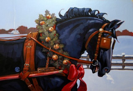“Christmas Prinz” Acrylic on board, 12 x 18 inches, Signed