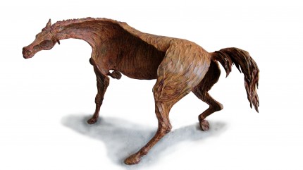 “Furioso” Direct wax bronze casting, One of a kind original wax casting, 15.7 x 24 x 15.7 inches, Signed