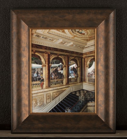 "Venetian Polo Gallery" Collage on paper, 12 x16 inches, Signed