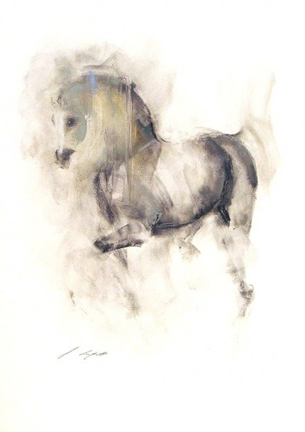 "Mito" Pastels on quality white art board, 27" x 39" Signed