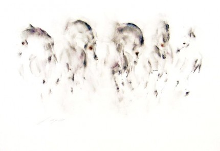 "Free" Pastels on quality white art board, 39" x 27" Signed