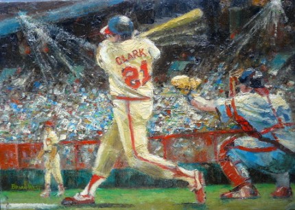"Baseball" Oil on canvas board, 10 x 14 inches, Signed