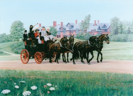 "Coaching at Shelburne Farms" Oil on canvas, 30" x 40"