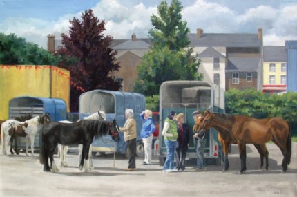 West End Bar Yard, Oil on Canvas, 30 x 20"