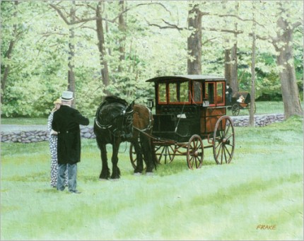 "Mr. Hopkins' Omnibus" Oil on canvas, 24" x 30"