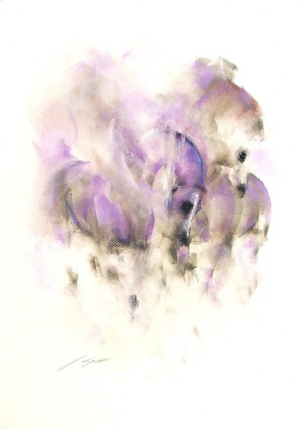 "Murasaki" Pastels on quality white art board, 27" x 39" Signed