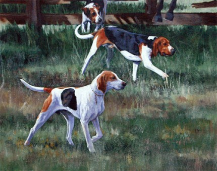 "Myopia Hunt" Detail, Oil on canvas