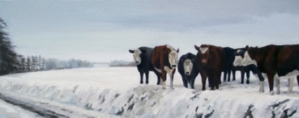 Waiting, Oil on Canvas, 20 x 8"