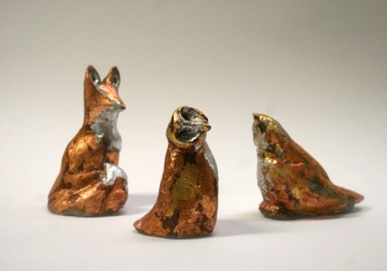 “Little Critters” Silver/ Copper and gold leaf concrete