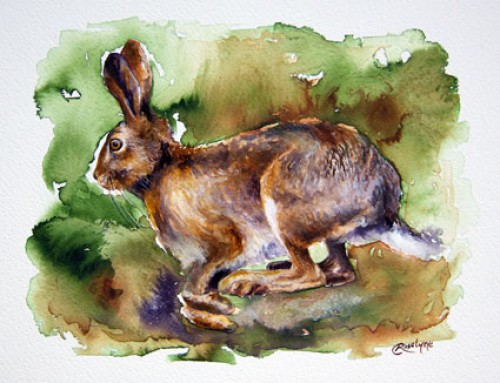 "Autumn Hare II" Ink on paper, approx. A4 "If you run after two hares, you will catch neither."