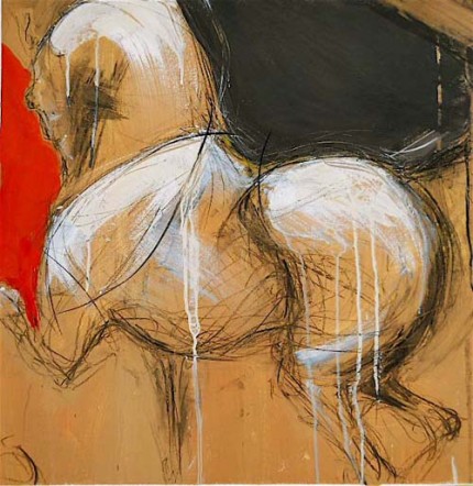 “Impulse” Mixed media on paper, 24 x 24 inches