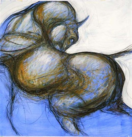 “Into The Light” Mixed media on paper, 24 x 24 inches