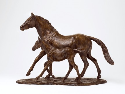 Thoroughbred Mare & Foal, Bronze, Edition of 9, 33 x 47 x 20 cm