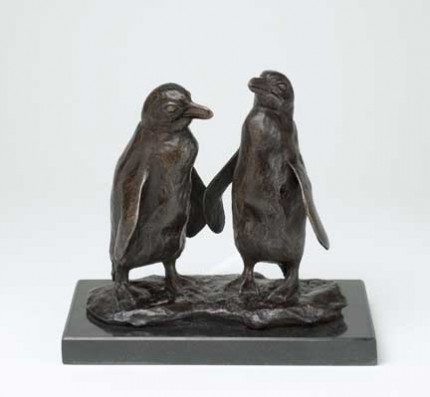 Jackass Penguins, Bronze, Edition of 9, 21 x 23 x 11 cm
