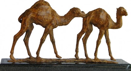 Baby Camels, Bronze, 19 x 38 x 12 cm