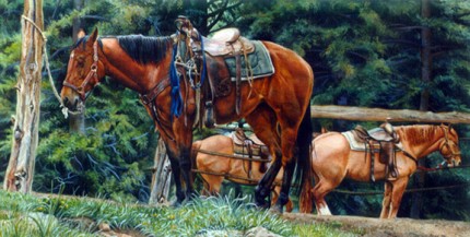 “Colorado Dude String” Watercolour, 14 x 28 inches