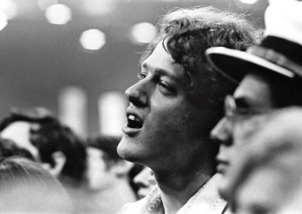 Young Bill Clinton, Bill Clinton at the Democratic National Convention, Miami Beach, 1972 8x10" ilver print, Listening to George McGovern's acceptance speech as candidate for President, his young campaign worker looks enthralled and inspired.