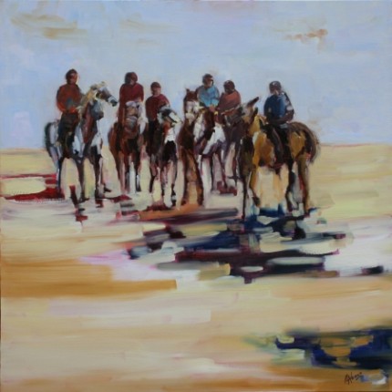 "Horses on the Beach" Oil, 100x100