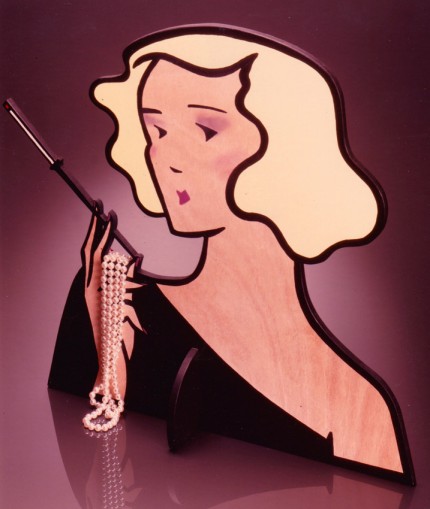 "Blonde with Pearls, Lancôme" Wooden Companion, Table-size