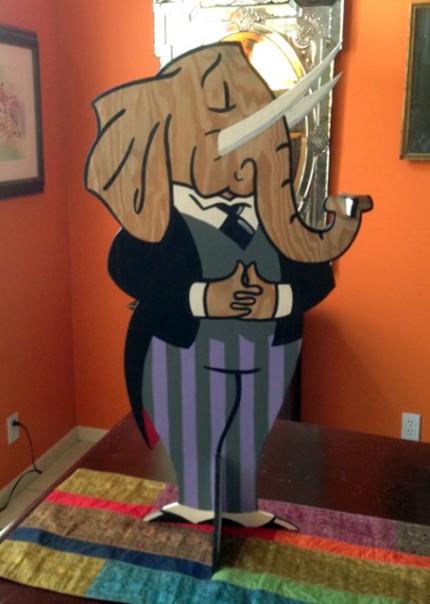 "Elephant Butler" Wooden Companion, 36 x 20 x ½ inches, Table-size