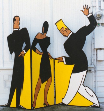 "Yellow and Black Screen" Wooden Companions, Life-size