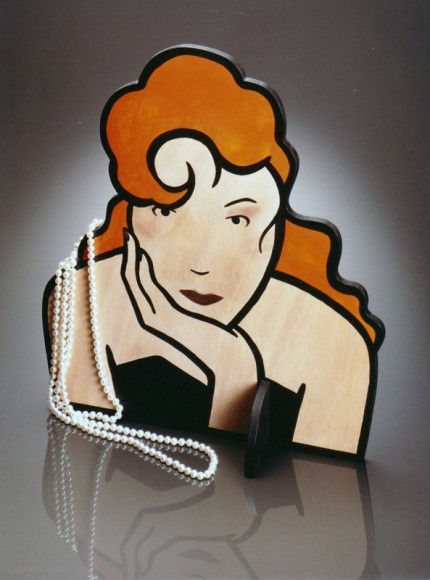 "Redhead with Pearls, Lancôme" Wooden Companion, Table-size