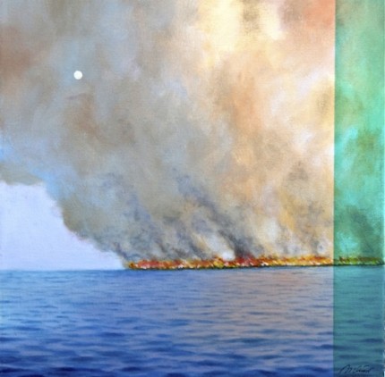“BP Blues” Ocean Tales Series (Set of 8) Oil on canvas, 12 x 12 x 1.5 inches, Signed