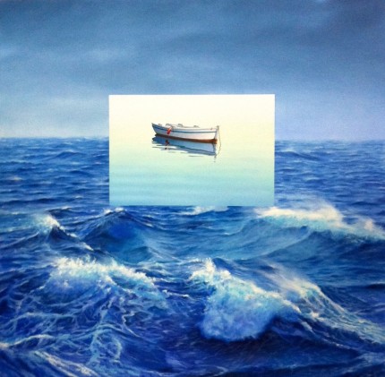 “Quiet Storm” The Water Series, Oil on canvas, 43 x 42 inches, Signed