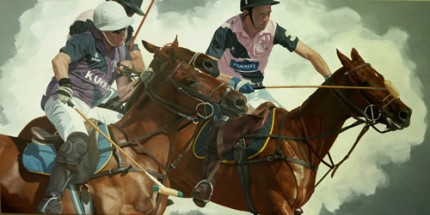 Challenging the Line, Oil on Deep Canvas, 48"x24"