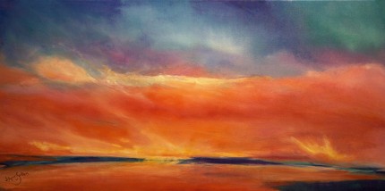 “After the Rain” Acrylic on canvas, 24 x 48 inches, Signed