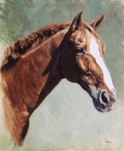 "My Boy, Knots" Oil on linen, 18 x 15 inches, Signed, Private Collection