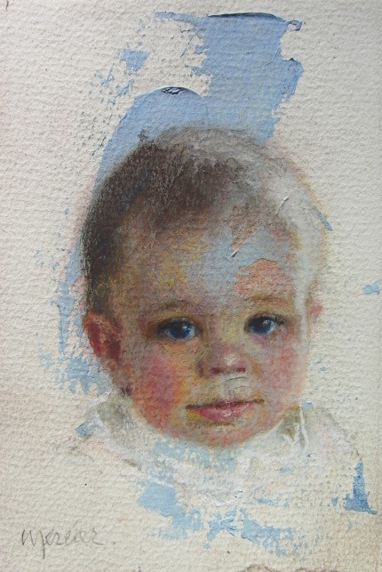 “Baby Portrait” Pastel, 6 x 4 inches, Signed lower left