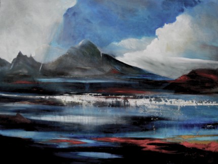 “Sky Fall” Acrylic on canvas, 36 x 48 inches, Signed