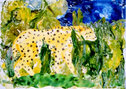 Mythical Escapade CXIV (Cougar), 1993 Collage on Paper 29.5” x 36.5”