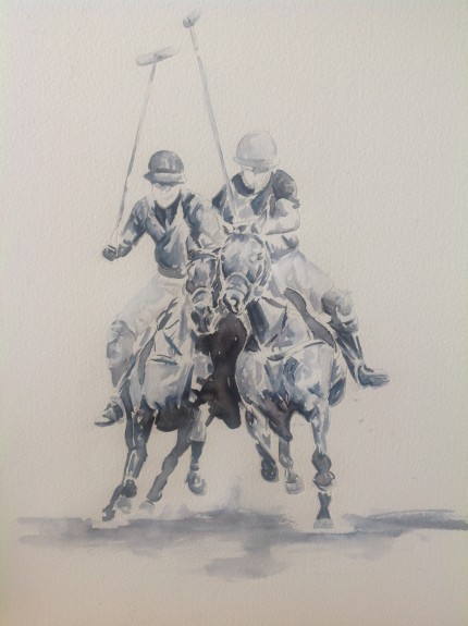 "Ride Off" Pen and Ink, 22 x 18 inches