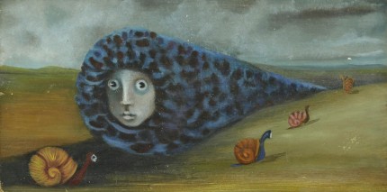 "Gusanos y Caracoles" 1964, Oil on board, 4 ¾ x 9 ⅝ inches (12.07 x 24.46 cm) Signed, Exhibitions: Mexico City, Galeria de Antonio Souza, 1965