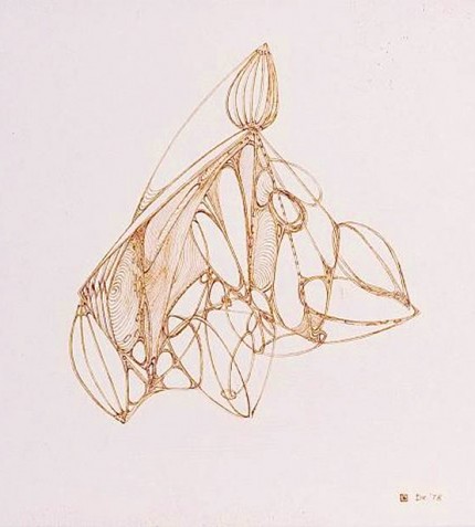 "Sin título" 1978, Ink on Paper, 10.4 x 12.40 inches (26.5 x 31.5 cm) Signed Monogram