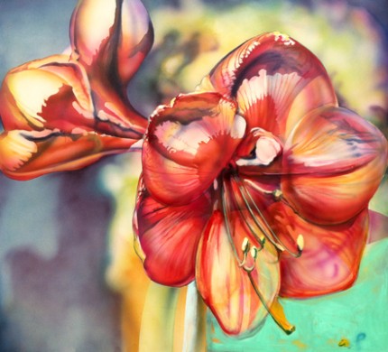 "Amaryllis" Oil on canvas, 44 x 48 inches, Signed